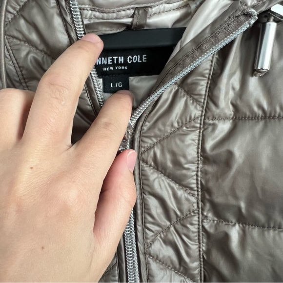 Kenneth Cole Taupe Puffer Jacket - Picture 4 of 6
